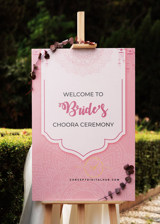 Choora Ceremony Board Pink Theme