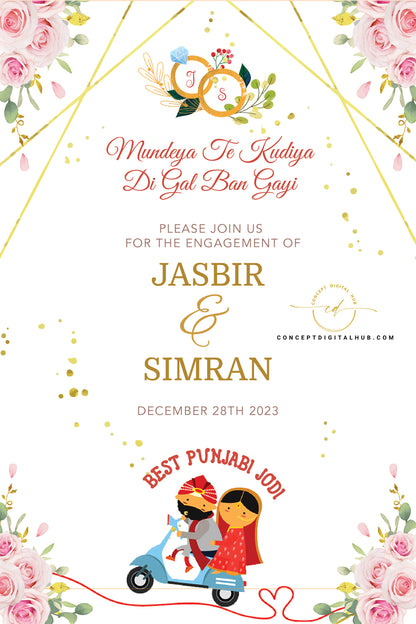 Best Punjabi Jodi Engagement Board